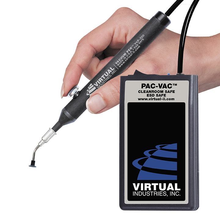 PAC-VAC™ KIT WITH NINE BUNA-N STATIC DISSIPATIVE NON-MARKING VACUUM TIPS, OPERATES ON 9 VOLT BATTERY